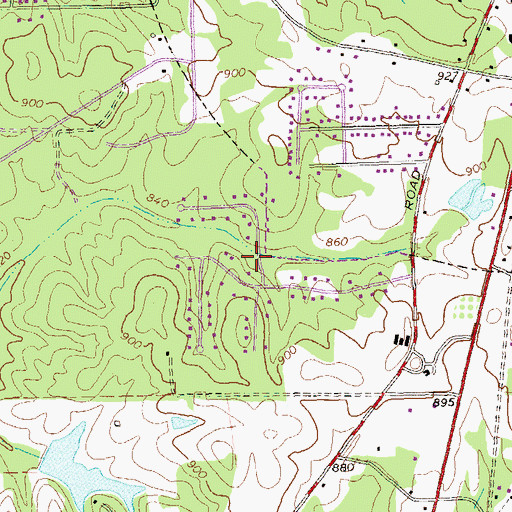Topographic Map of Quail Hollow, GA