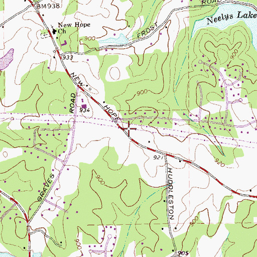 Topographic Map of Robinson Cemetery, GA