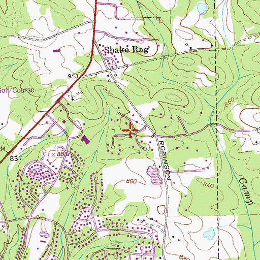 Topographic Map of Robinson Wood Estates, GA