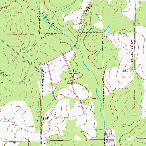 Topographic Map of Robinsons Bend Estates, GA