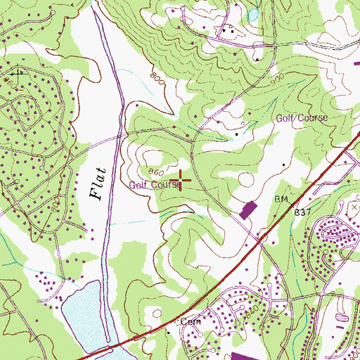 Topographic Map of Rosemont, GA