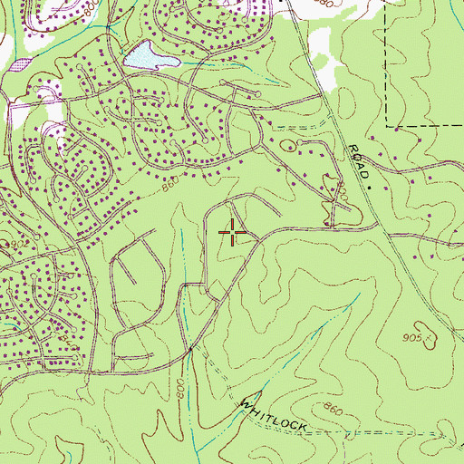 Topographic Map of Shadowood, GA