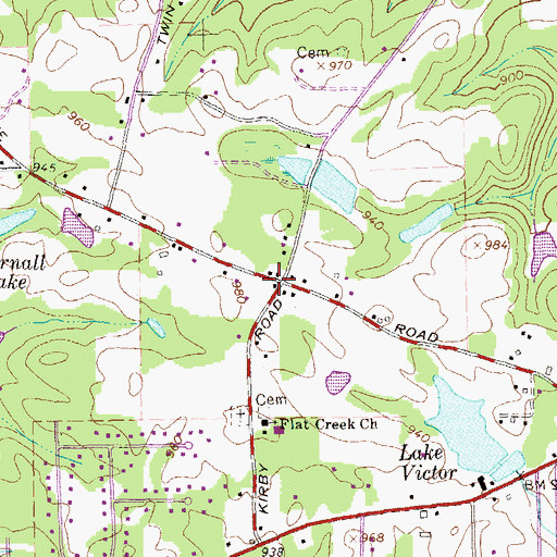 Topographic Map of Smiths Crossroads, GA