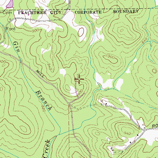 Topographic Map of Smoke Rise Plantation, GA