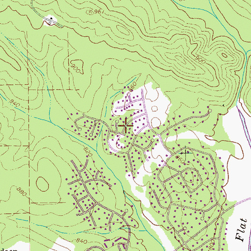 Topographic Map of Spooner Ridge, GA