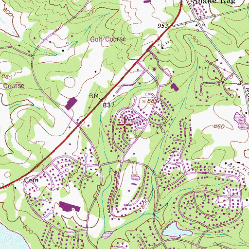 Topographic Map of Stevens Forest, GA