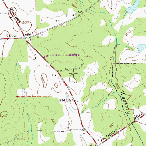 Topographic Map of Stubbs Plantation, GA