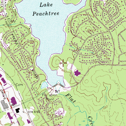 Topographic Map of Sweetwater Oaks, GA