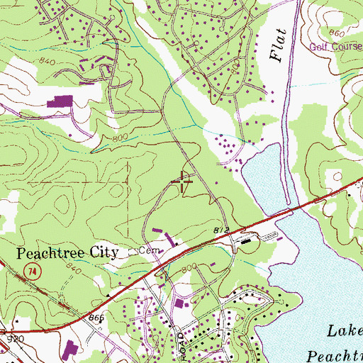 Topographic Map of The Arbors, GA