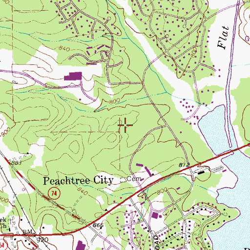 Topographic Map of The Cloister, GA