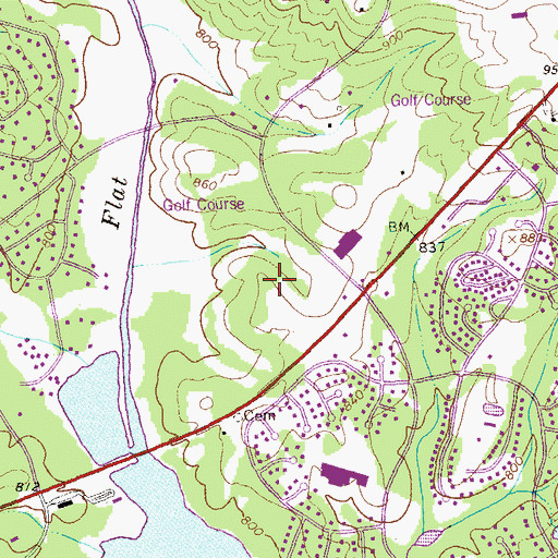 Topographic Map of The Highlands, GA