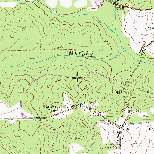 Topographic Map of Tunis Trace, GA