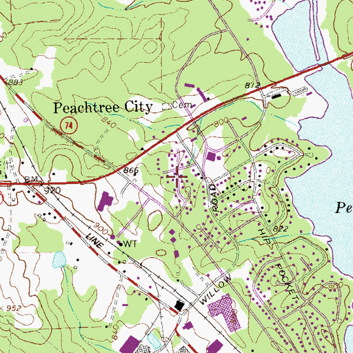 Topographic Map of Twigs Corner, GA