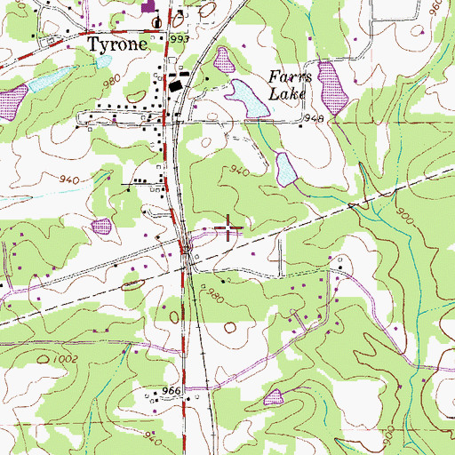 Topographic Map of Valleywood Corners, GA