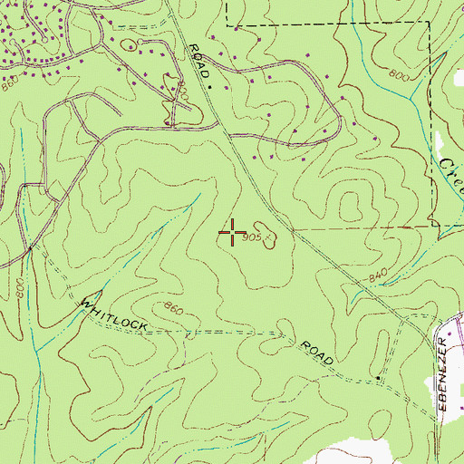 Topographic Map of Wedgewood, GA