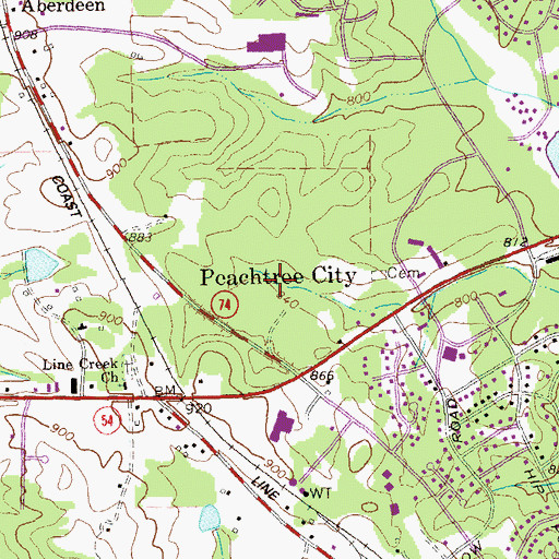 Topographic Map of Westpark, GA