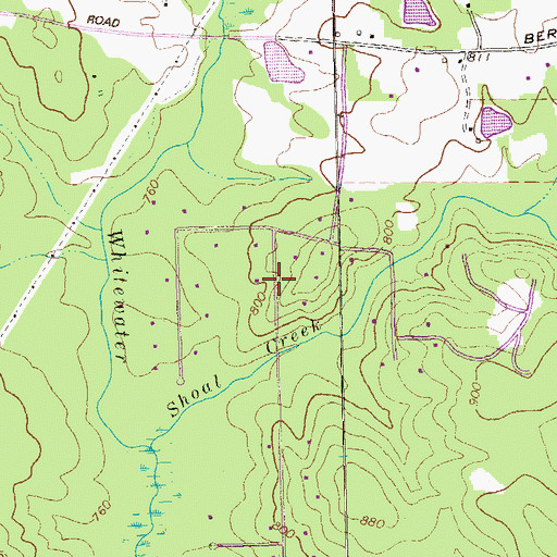 Topographic Map of Whitewater, GA