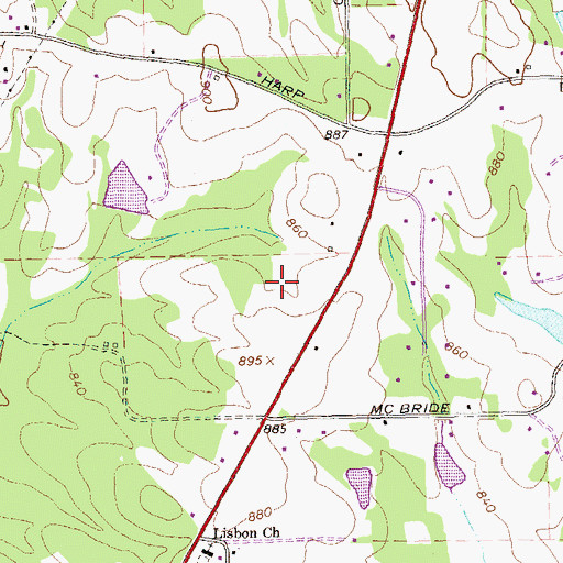 Topographic Map of Whitewater Middle School, GA