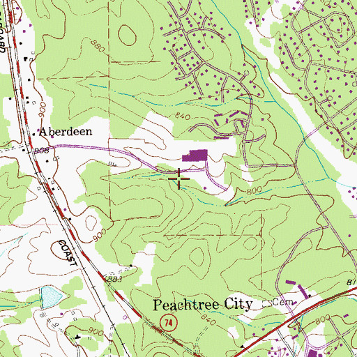 Topographic Map of Wisdom Woods, GA