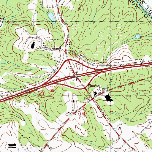 Topographic Map of Exit 48, GA