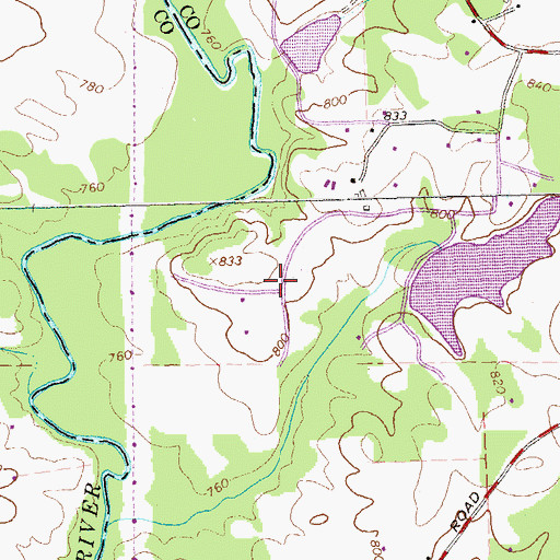 Topographic Map of Bear Creek Landing, GA