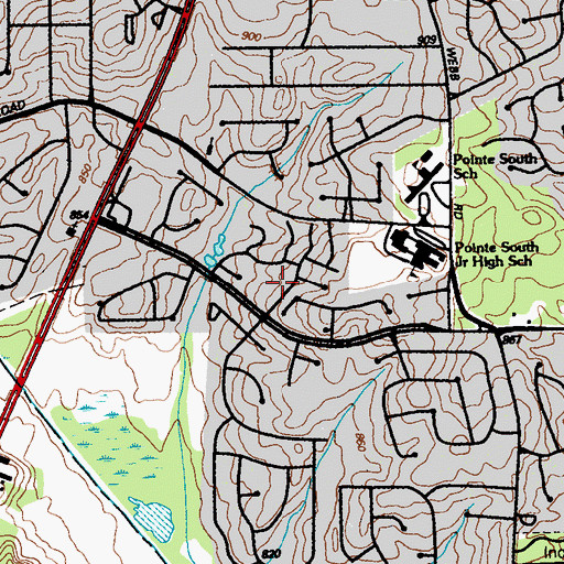 Topographic Map of Park Villas, GA