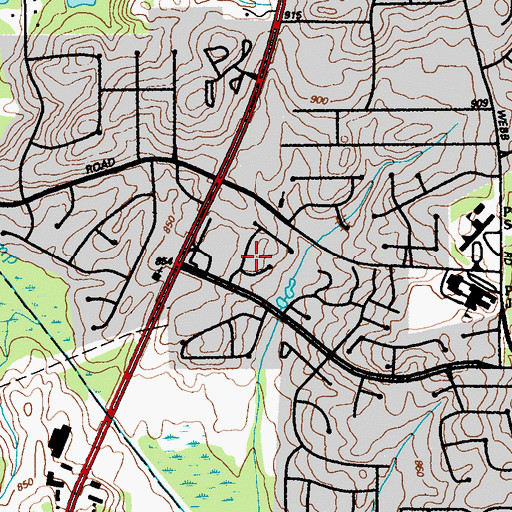Topographic Map of Pointe South Place, GA