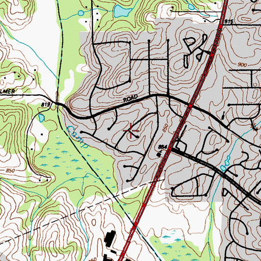 Topographic Map of Timberlake, GA