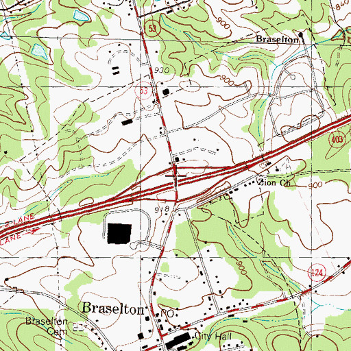 Topographic Map of Exit 49, GA