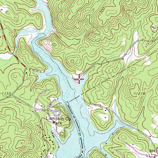 Topographic Map of New Bridge (historical), GA
