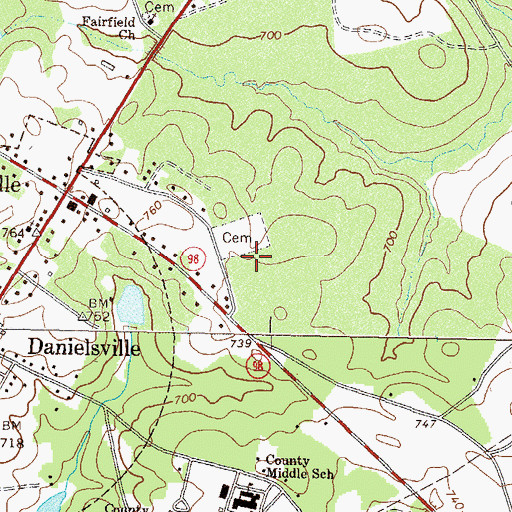 Topographic Map of Madison County, GA