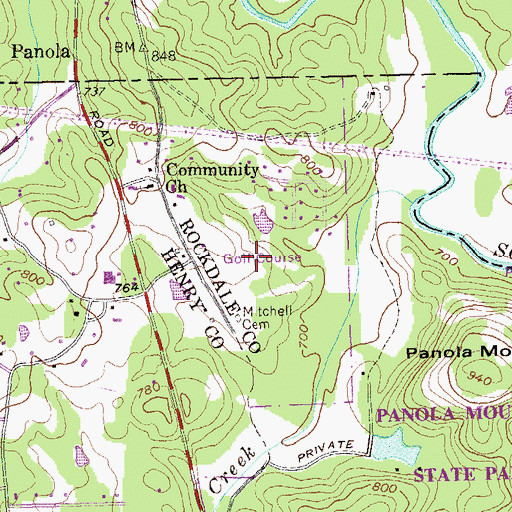 Topographic Map of Little Mountain Country Club, GA