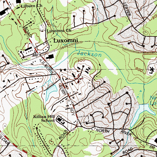 Topographic Map of Arcadia Industrial Park, GA