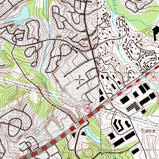 Topographic Map of Bay Colony Industrial Park, GA