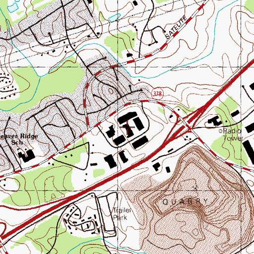 Topographic Map of Beaver Ruin Business Park, GA