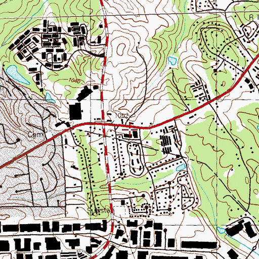 Topographic Map of Boulevard Walk Shopping Center, GA