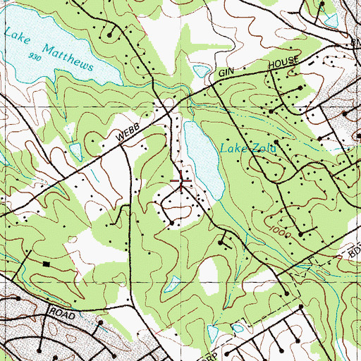 Topographic Map of Bridgewater, GA