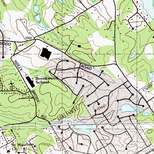 Topographic Map of Brookwood Manor, GA