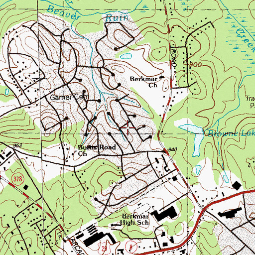 Topographic Map of Burnt Creek, GA