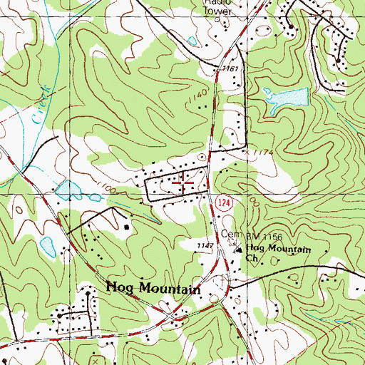 Topographic Map of Cain Manor, GA