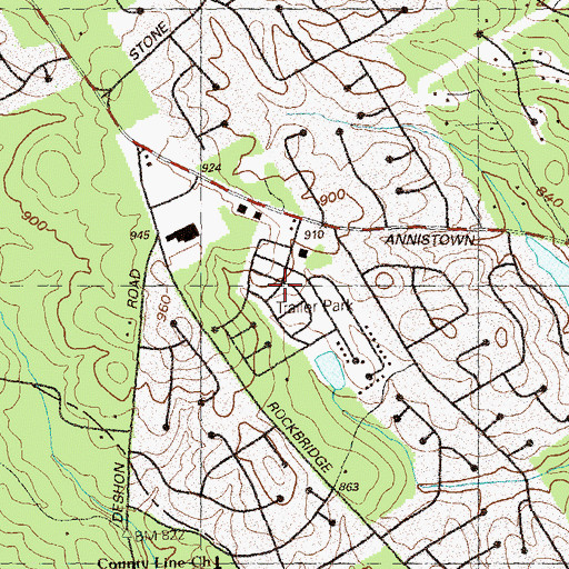Topographic Map of Castlewood Mobile Home Park, GA