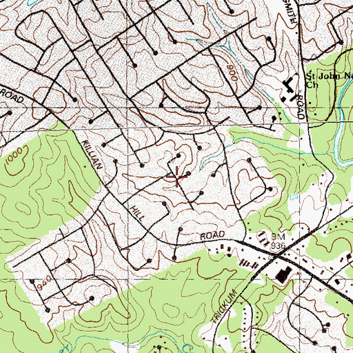 Topographic Map of Cedar Creek, GA