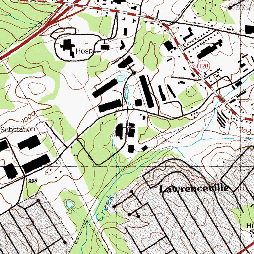 Topographic Map of Central Gwinnett Industrial Park, GA