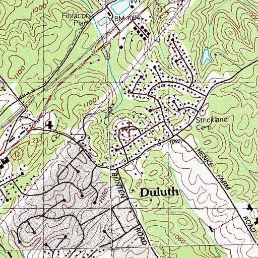 Topographic Map of Centurion Hills, GA