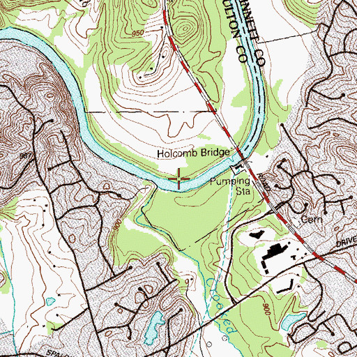 Topographic Map of Chattahoochee River National Recreation Area, GA