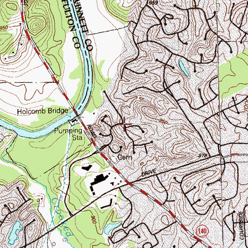 Topographic Map of Chattahoochee Station, GA