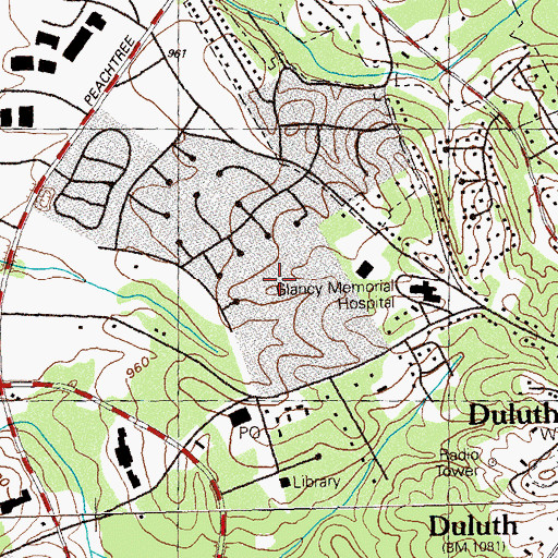Topographic Map of Chattawood, GA