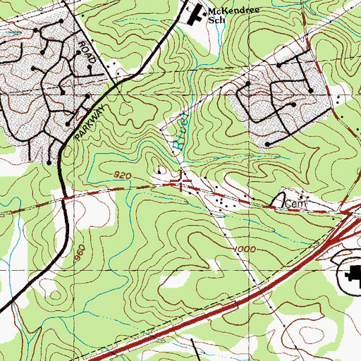 Topographic Map of Christ the Lord Church, GA