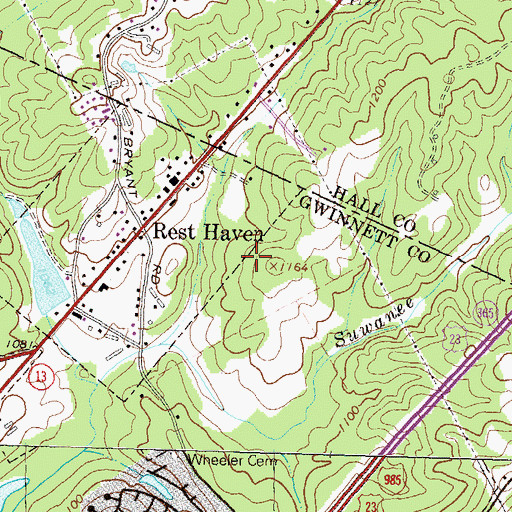 Topographic Map of Commonwealth Industrial Park, GA