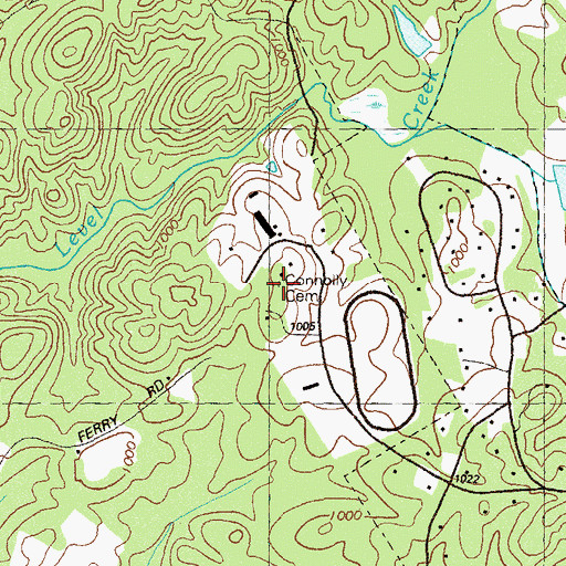 Topographic Map of Connolly Cemetery, GA